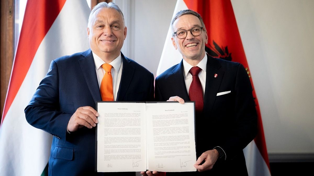 Közös nyilatkozatot írt alá Orbán Viktor és Herbert Kickl Bécsben