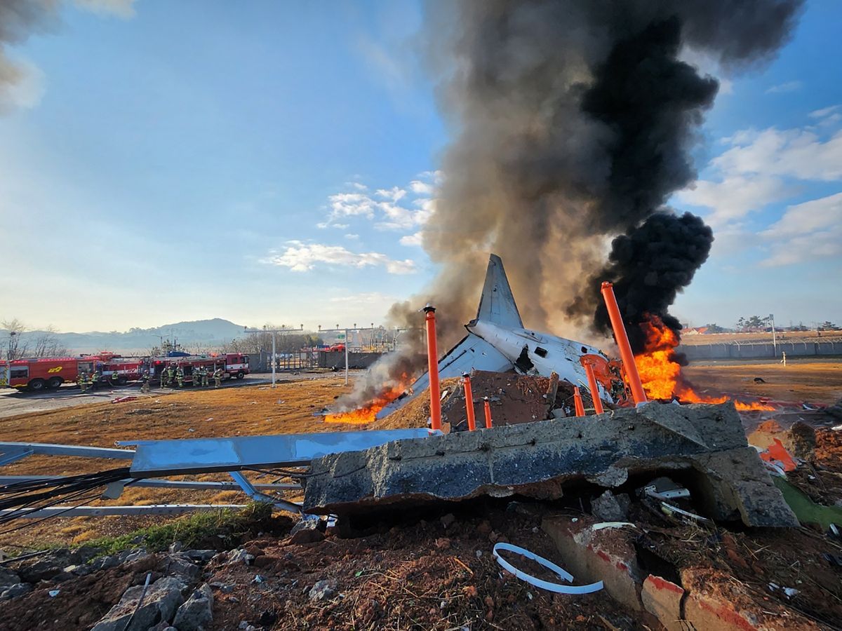 repülőgéptragédia, Dél-Korea, Jeju Air Boeing 737-800, 2216-os járat, 2024 december 29. AFP