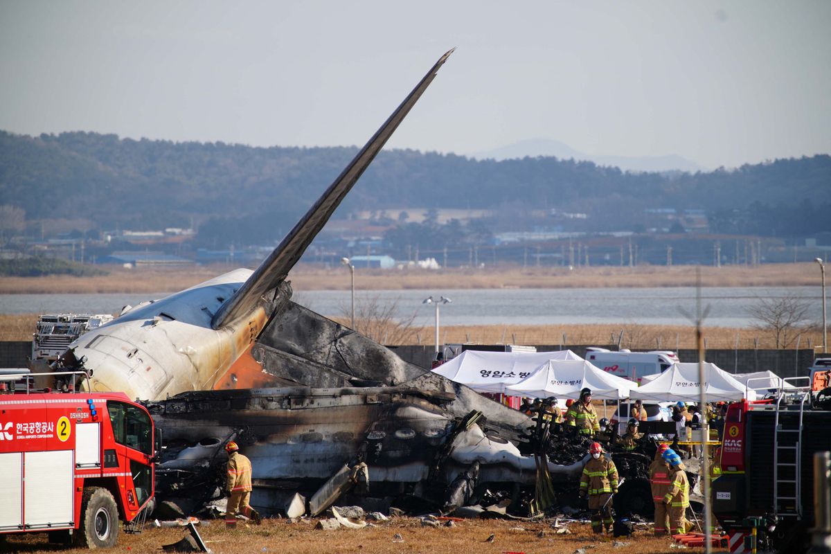 repülőgéptragédia, Dél-Korea, Jeju Air Boeing 737-800, 2216-os járat, 2024 december 29. AFP