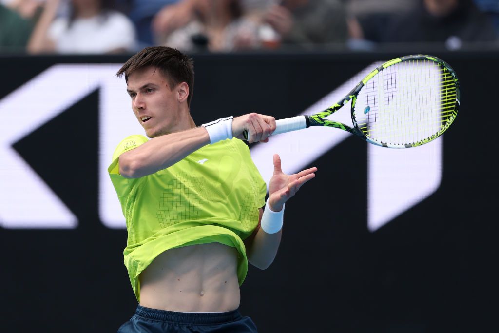 Marozsán Fábián a Tiafoe elleni meccsen, az Australian Open 2. fordulójában