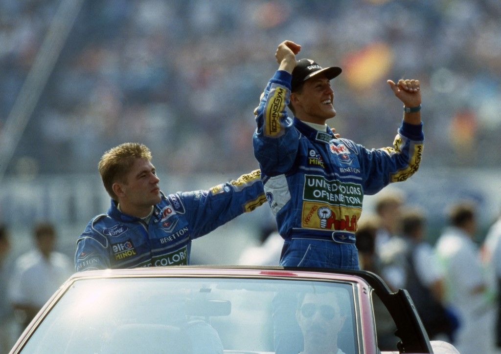 Jos Verstappen (balra) és Michael Schumacher 1992-ben