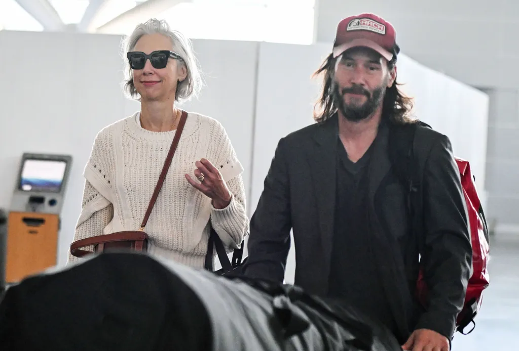 Keanu Reeves and Alexandra Grant Are Spotted at JFK Airport in New York