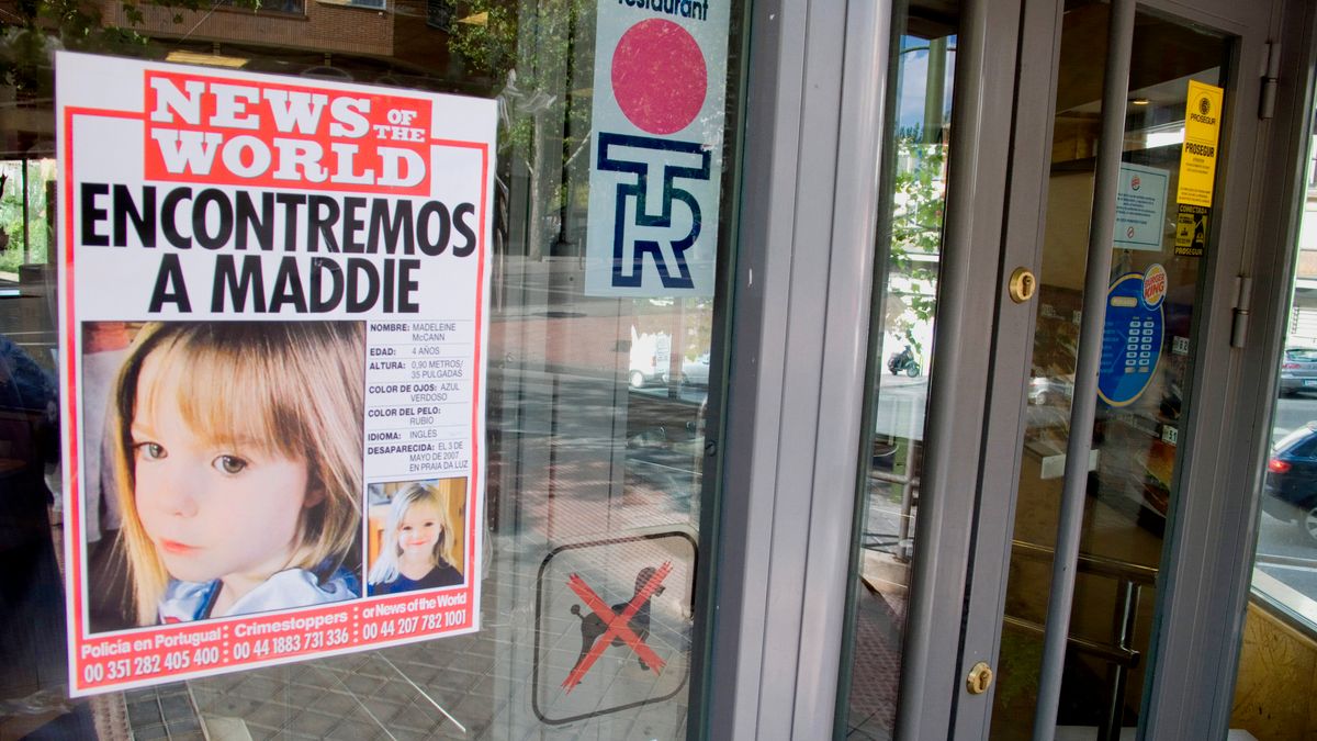 May 12, 2007, Madrid, Spain. Sign of the looking for Madeleine McCann, the girl disappeared in Portugal.