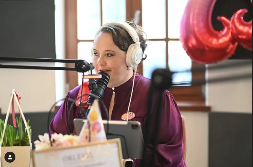 Balázs Andi a Manna FM stúdiójában