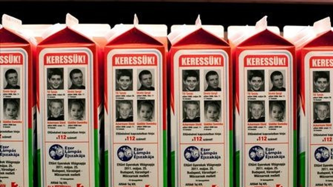 Eltűnt gyerekek képei a tejesdobozokon