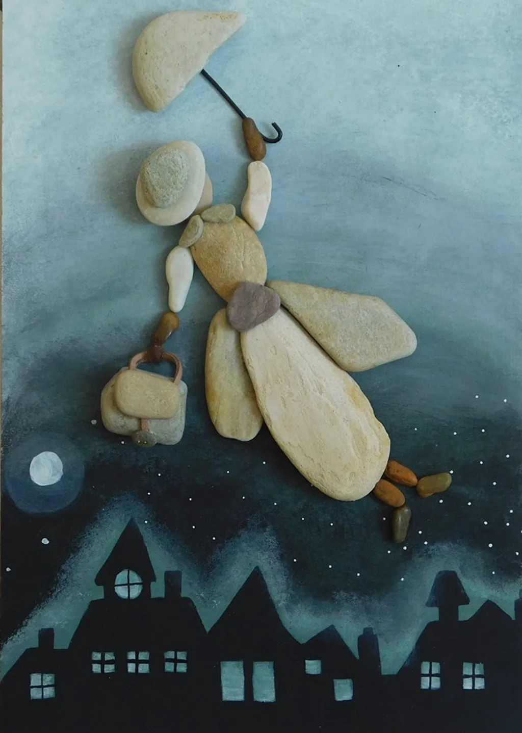 Forrás: Szilajka Erzsébet Kavicsművészet, Kavicsképek, Pebble Art / Facebook 