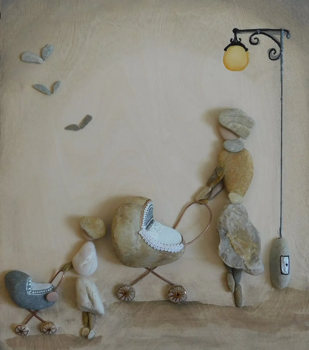 Forrás: Szilajka Erzsébet Kavicsművészet, Kavicsképek, Pebble Art / Facebook 