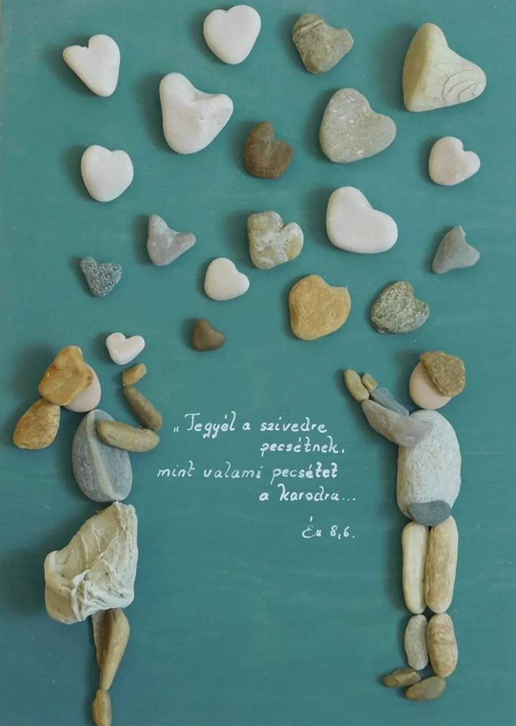 Forrás: Szilajka Erzsébet Kavicsművészet, Kavicsképek, Pebble Art / Facebook 