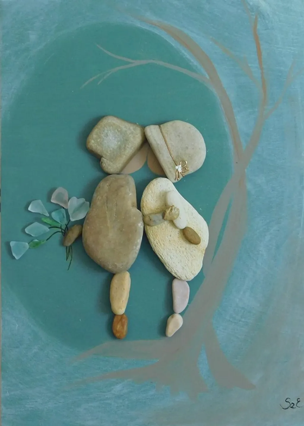 Forrás: Szilajka Erzsébet Kavicsművészet, Kavicsképek, Pebble Art / Facebook 