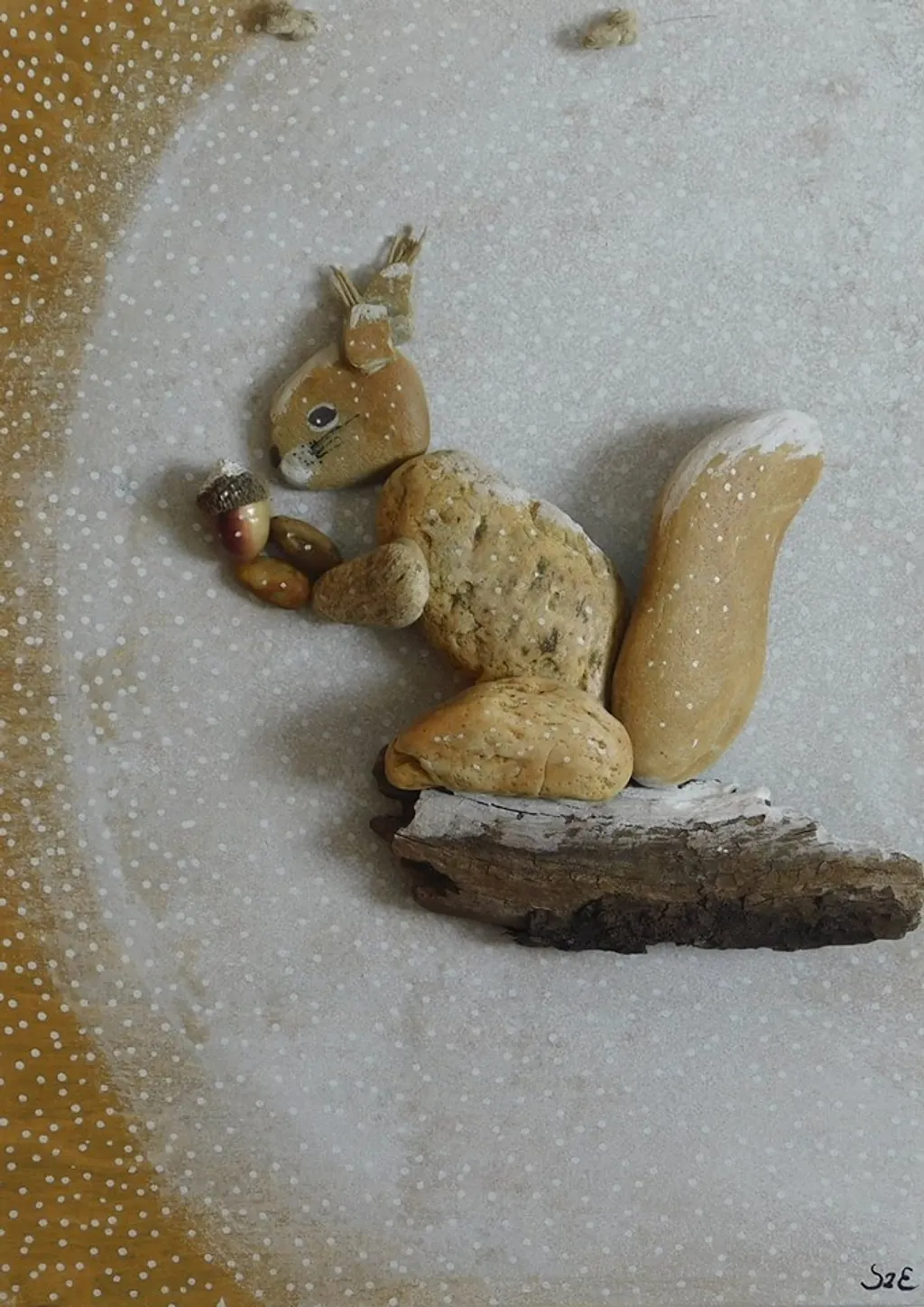 Forrás: Szilajka Erzsébet Kavicsművészet, Kavicsképek, Pebble Art / Facebook 