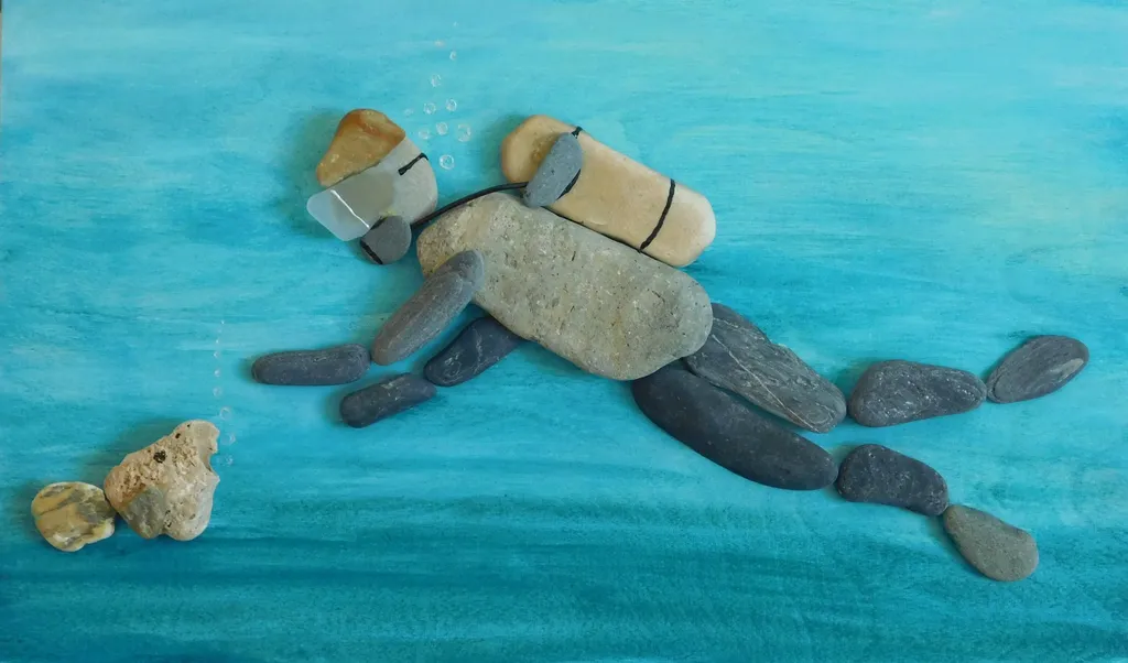 Forrás: Szilajka Erzsébet Kavicsművészet, Kavicsképek, Pebble Art / Facebook 