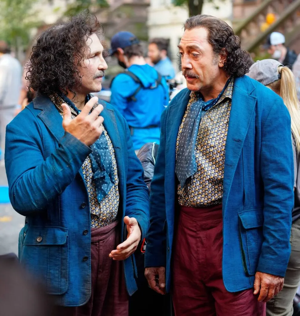 Oscar-winner Javier Bardem is Pictured on the Set of Lyle Lyle Crocodile in New York City.