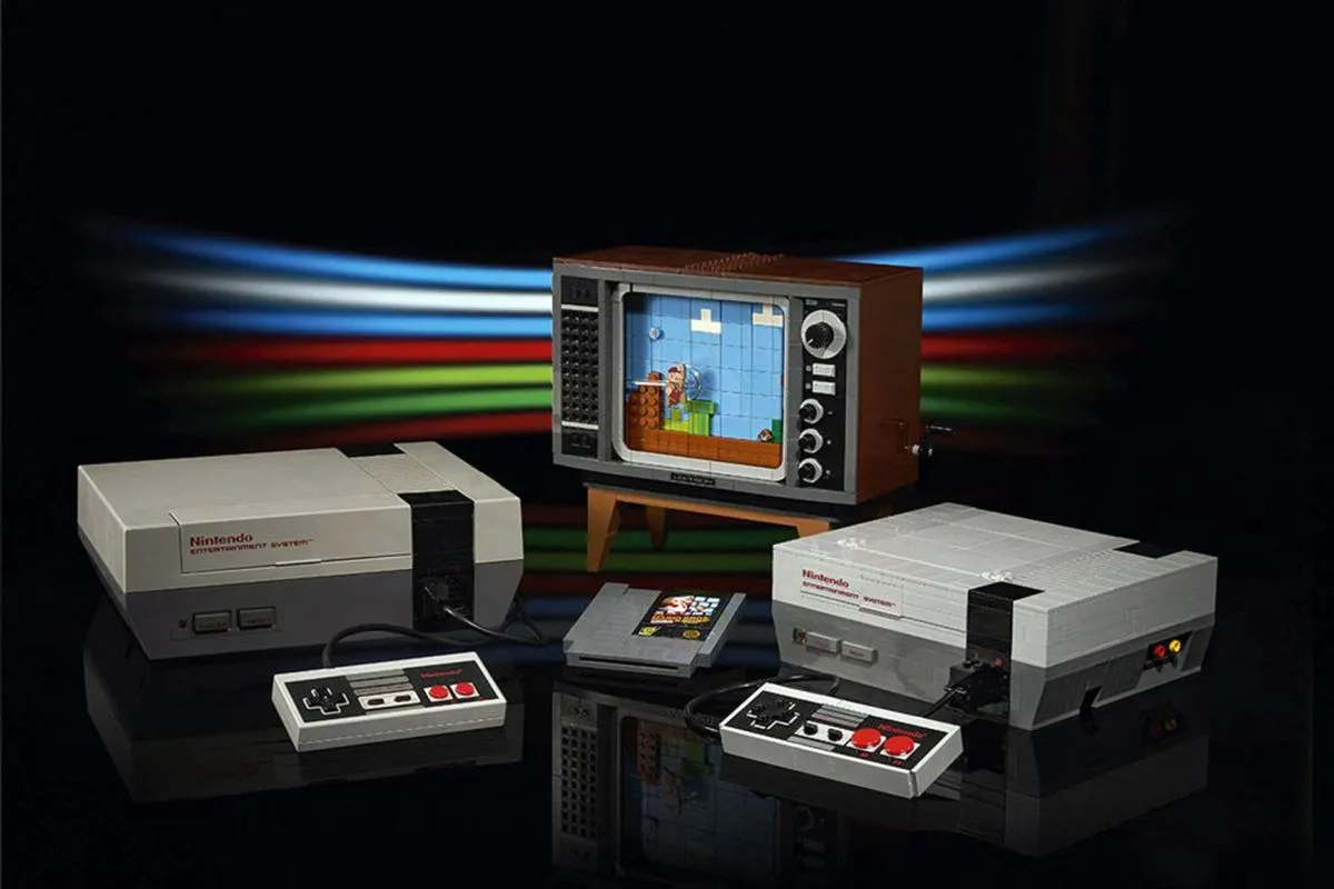 Nintendo et Lego onT collaboré ensemble pour vendre une console NES a construire avec les briques mythiques ***EXCLUSIVE*** 