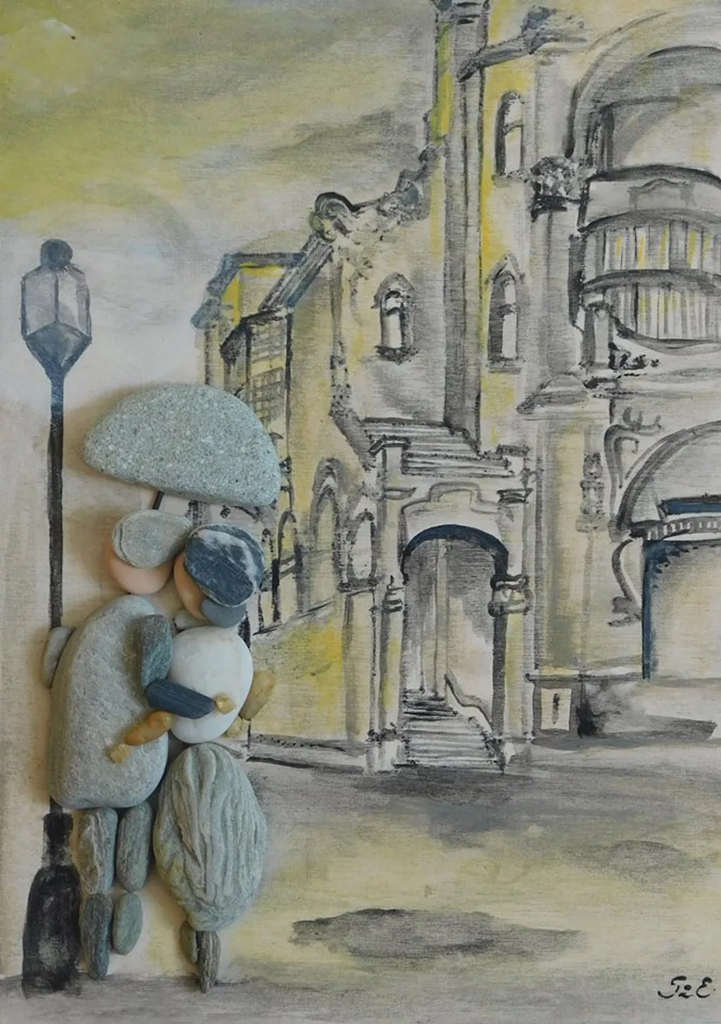 Forrás: Szilajka Erzsébet Kavicsművészet, Kavicsképek, Pebble Art / Facebook 