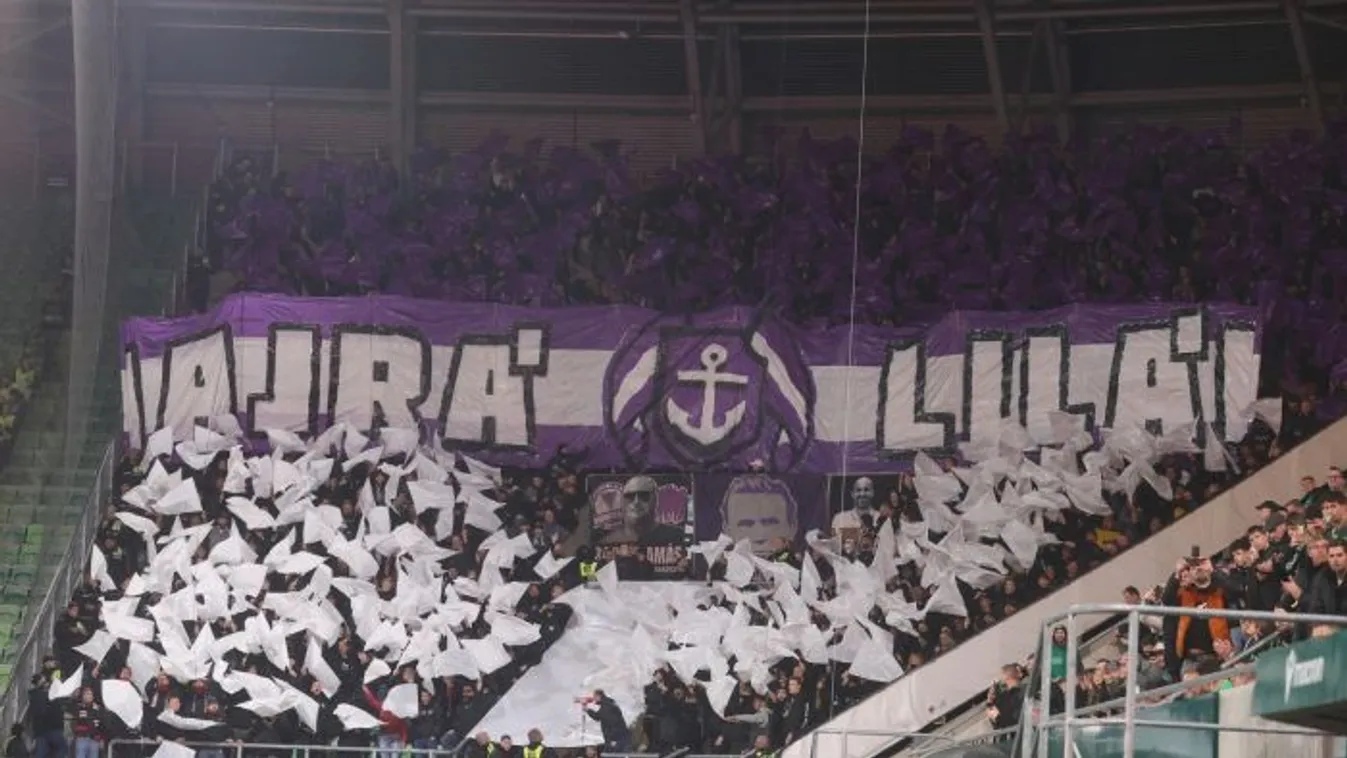 Benedek Tibor és tűz a lelátón, fotókon a Fradi-Újpest fantasztikus hangulata