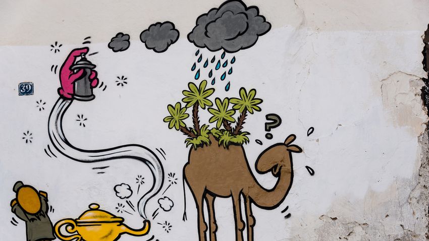 Street art látványossággá vált egy tunéziai falu