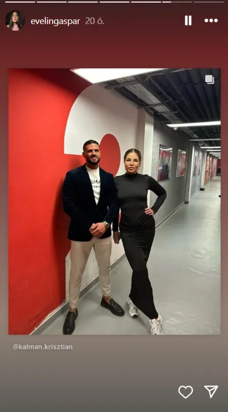 alt=Gáspár Evelin és a titokzatos férfi a Tv2 Studio-jában