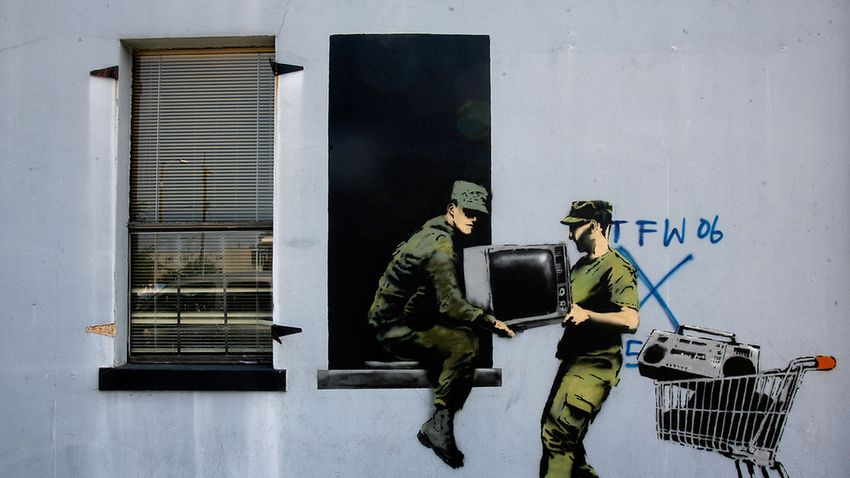 Majdnem ellopták Banksy művét a falról