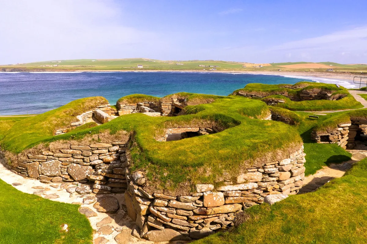 kőkori falu, Skara Brae, Skócia, neolitikus település, Orkney