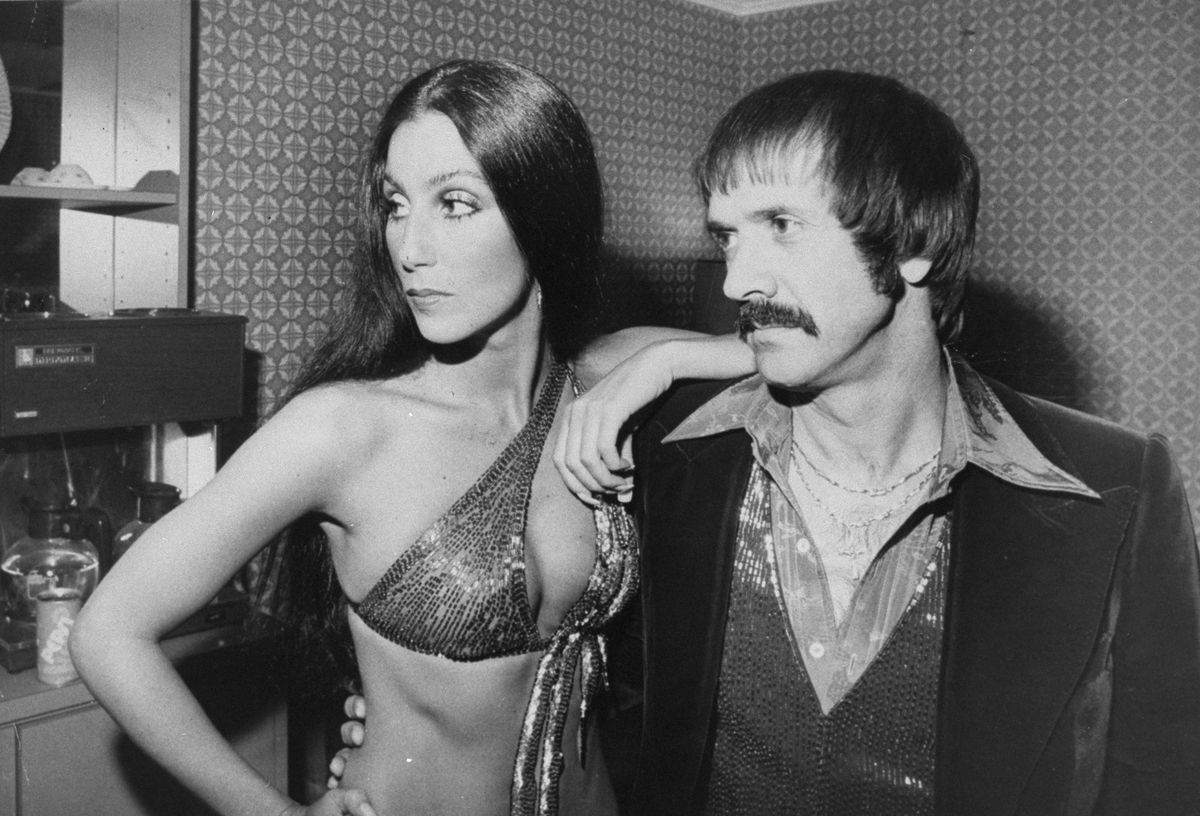 Sonny Bono and Cher backstage.