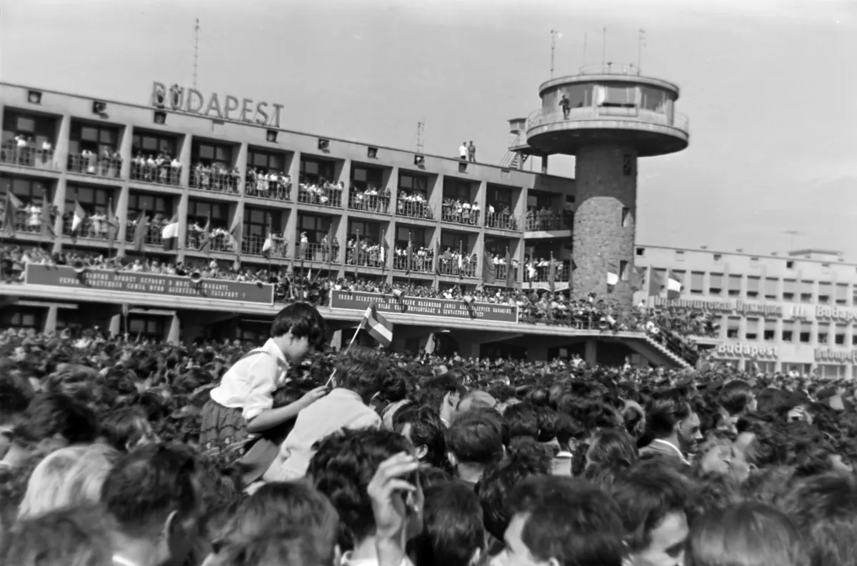 1961 Jurij Gagarin fogadása 1961. augusztus 19-én. Fortepan  Dénes János 