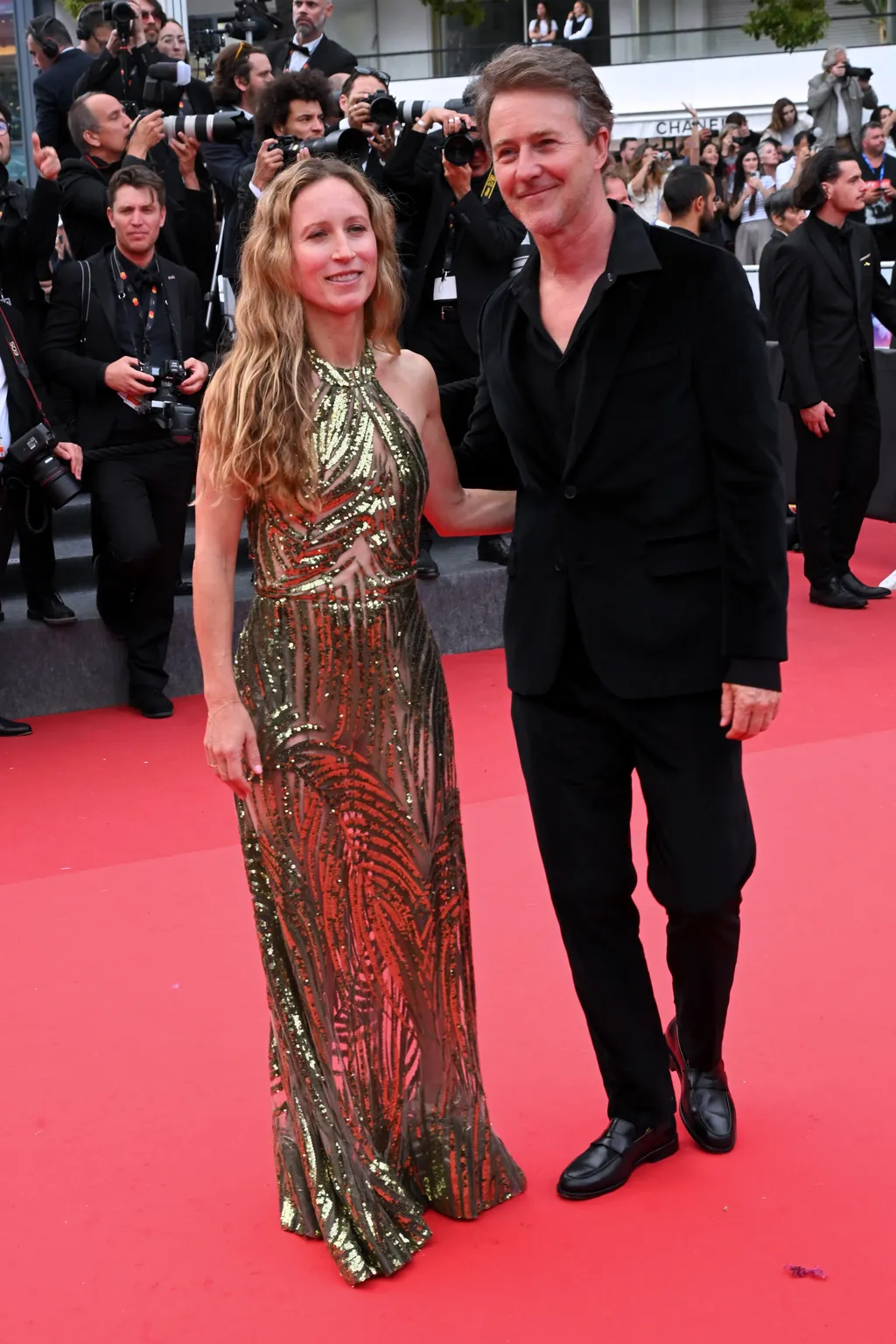 Cannes, 78th Cannes Film Festival 2025 - evening 7 - Red Carpet of the film ''Highest 2 Lowest'' In the photo: Shauna Robertson, Edward Norton