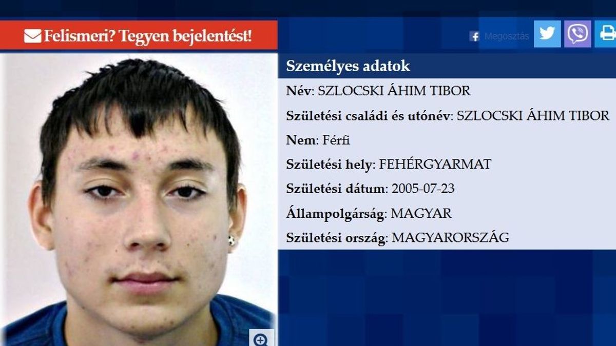 Eltűnt Szlocski Áhim Tibor: a 20 éves fiú Németországba indult dolgozni, azóta sem adott életjelet