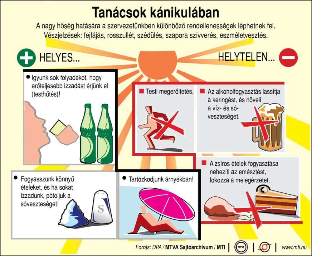 kánikula tanácsok
