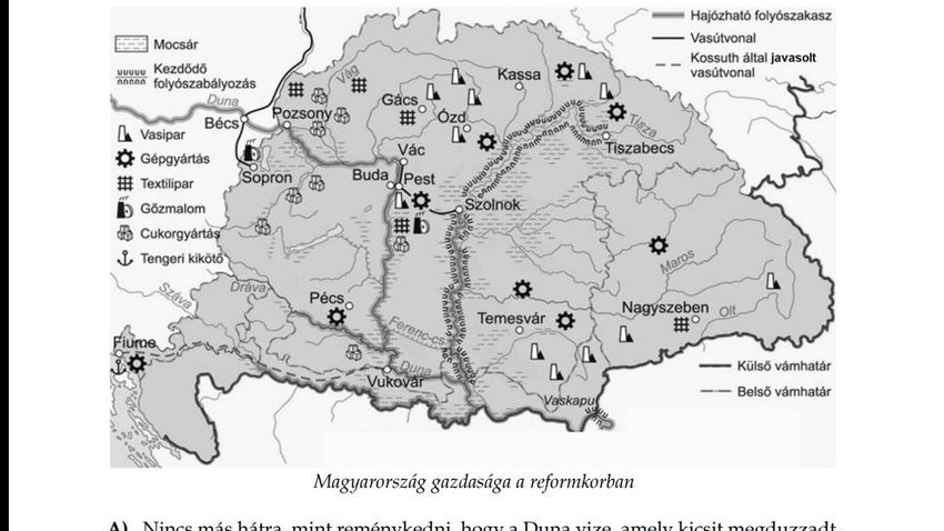 A reformkori Magyarország gazdasága. Melyik várost nevezte Kossuth Lajos egy újságcikkében "az ország lehetséges tengeri kapujának"?