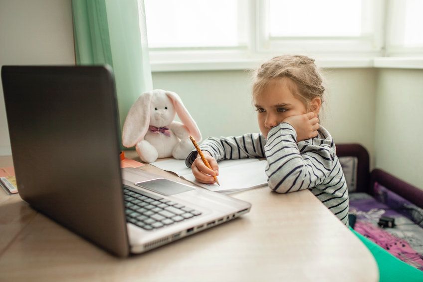 gyerek, tanulás, számítógép, laptop, digitális