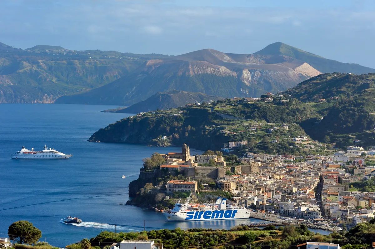 Italy sicily aeolian islands listed world heritage unesco lipari island town lipari