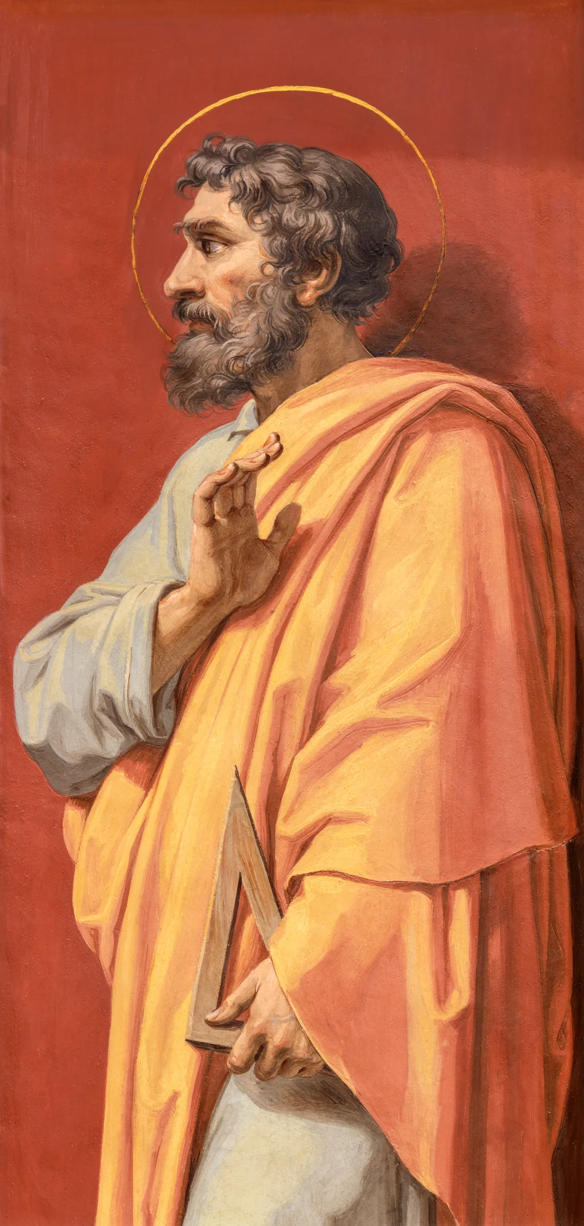 Rome - The fresco of apostle St. Thomas  in the church San Girolamo dei Croati