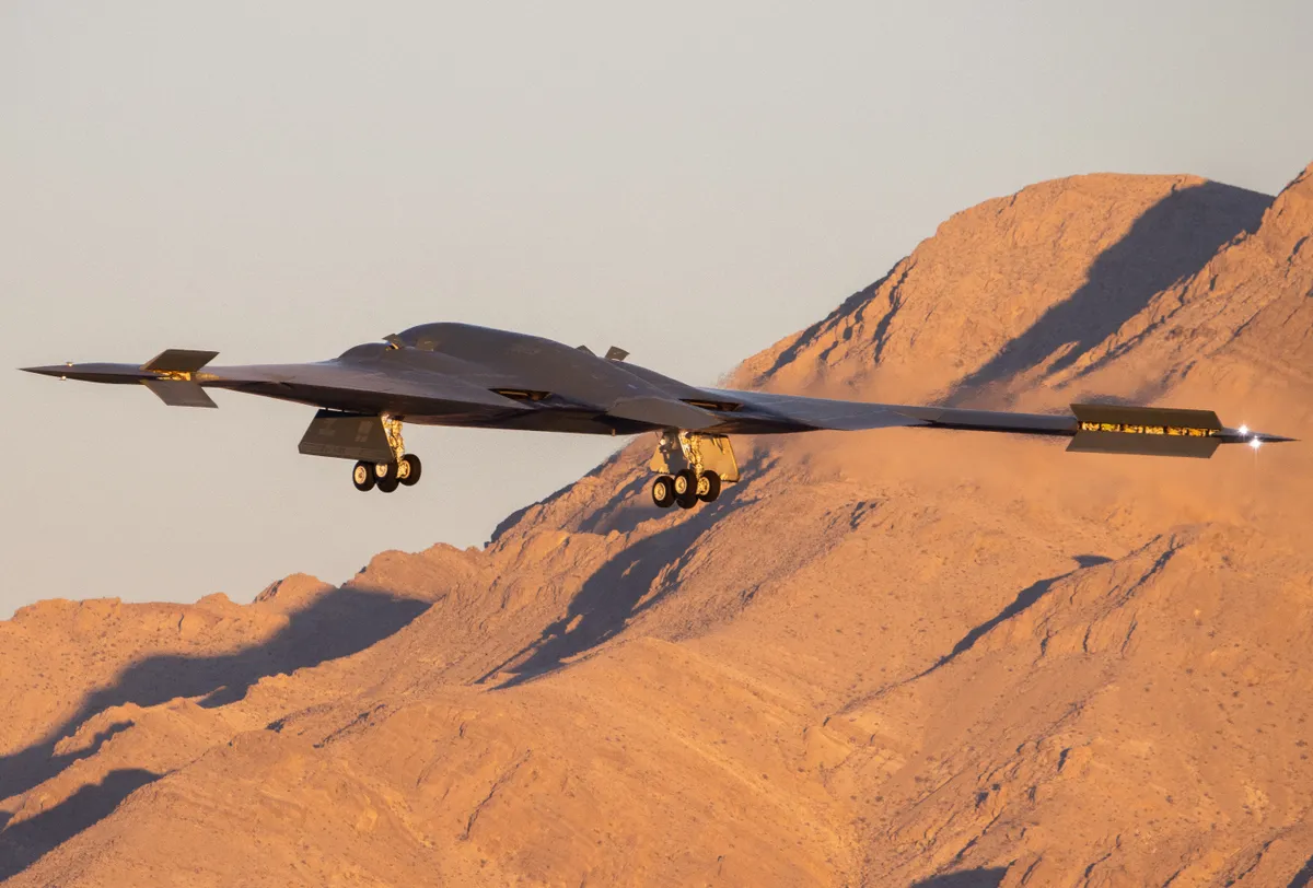 B-2 Stealth Bombers Training In Las Vegas, Nevada During A Red Flag Exercise In 2022.