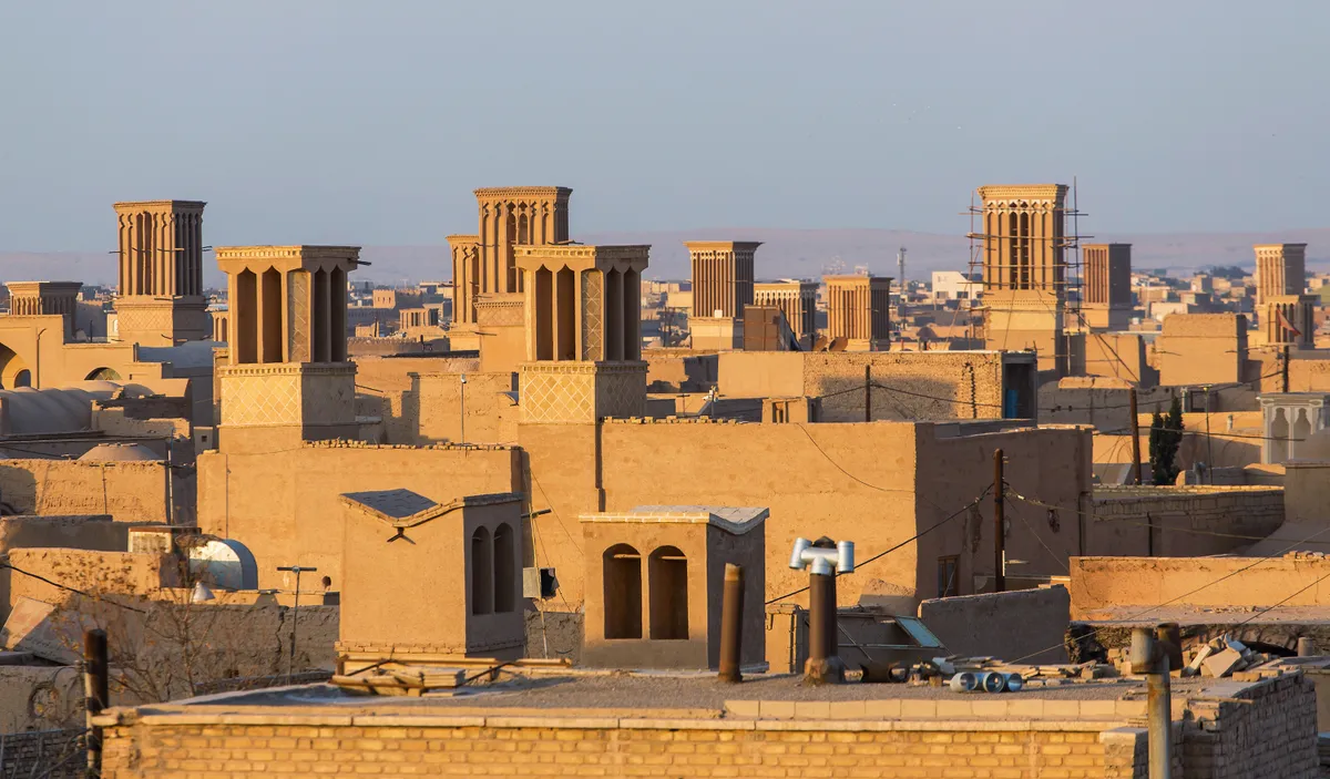 Irán, Yazd, építészet, széltornyok, badgir