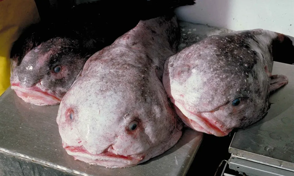 A Psychrolutes marcidus, angol nevén blobfish zselészerű testével rendkívül bizarr látványt kelt, ami 600-1200 méteres mélységekben él. 