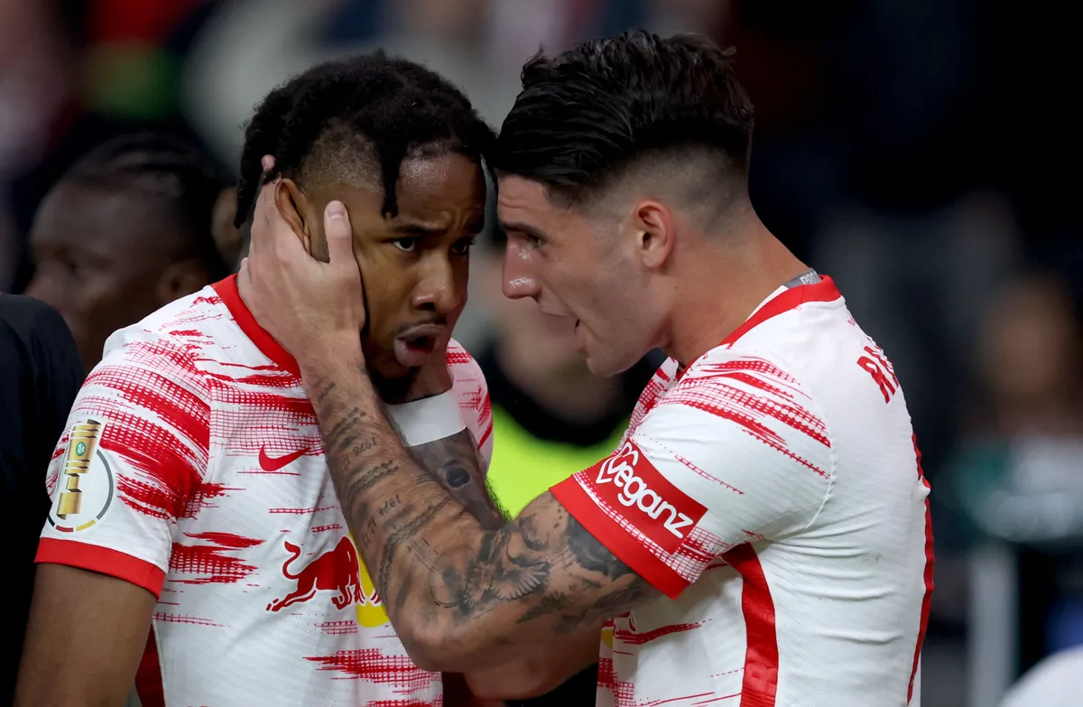 Szoboszlai (jobbra) és Nkunku: Lipcse után Liverpoolban is egymásra találhatnak?