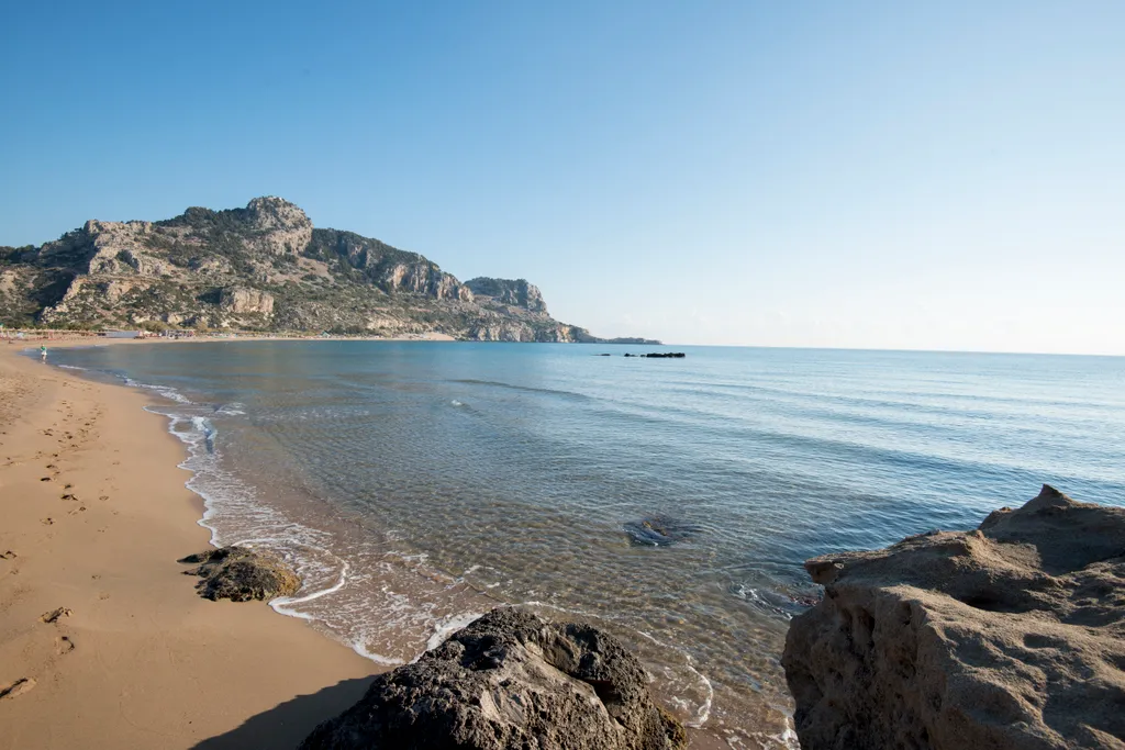 Rodosz, Görögország, Tsambika Beach, tengerpart