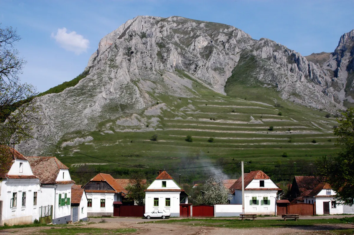 Torockó, Erdély, Székelykő, fehér házak