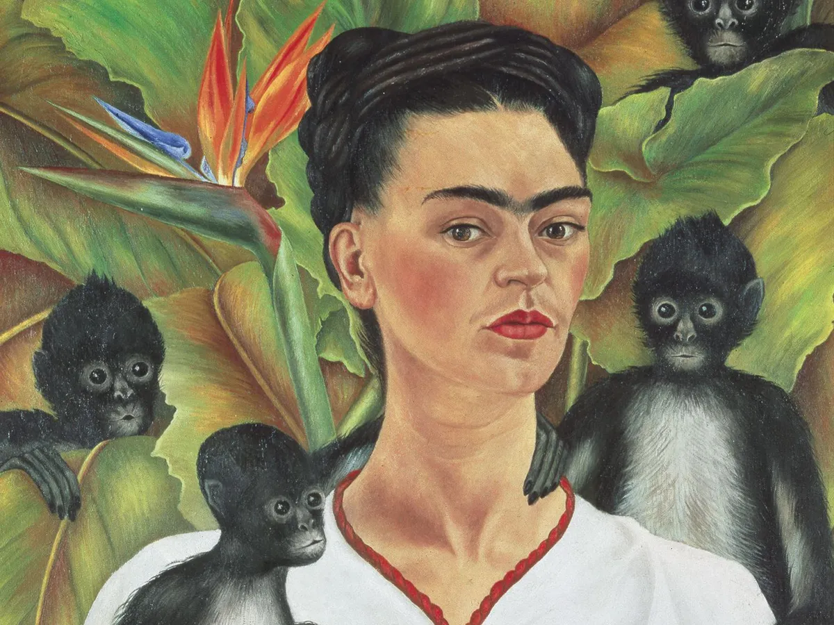 Frida Kahlo, önarckép, portré, festmény, majmok