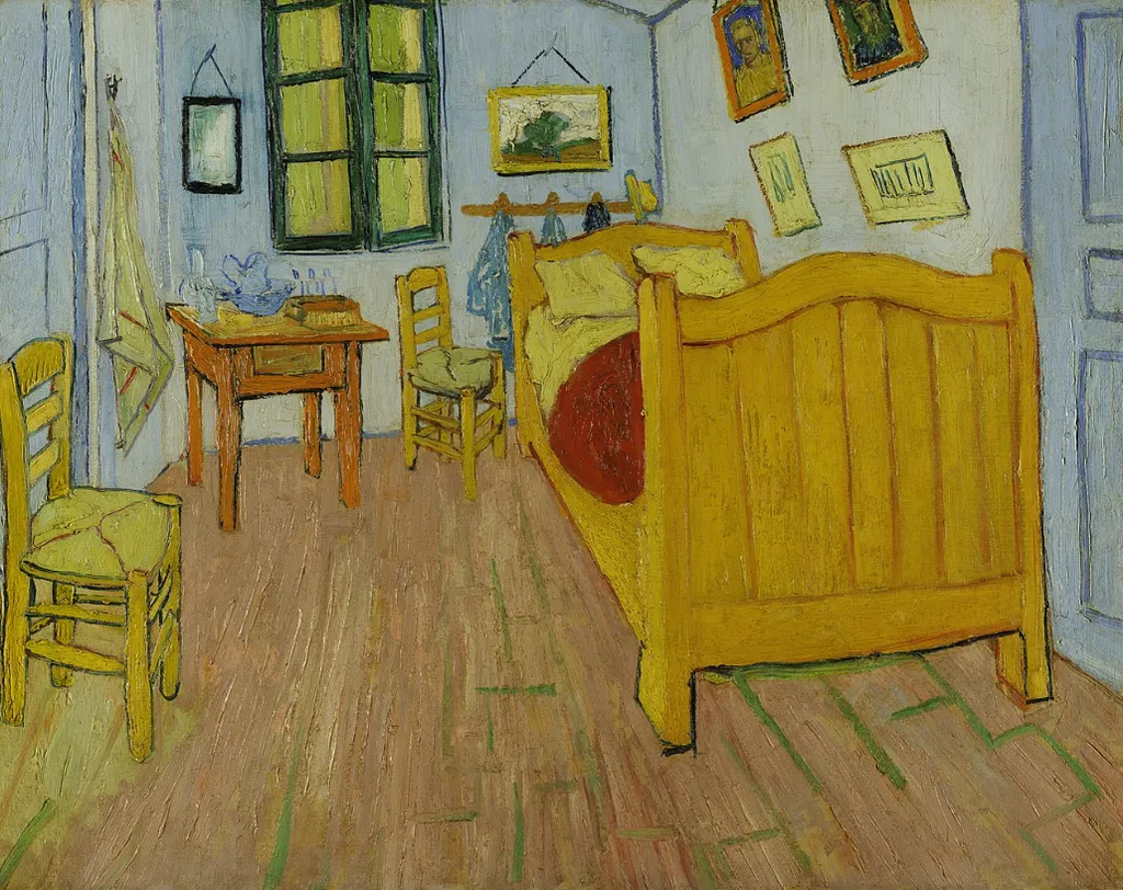 A Van Gogh szobája Arles-ban című festmény a művész otthonát ábrázolja, ami Sárga ház néven vált híressé.