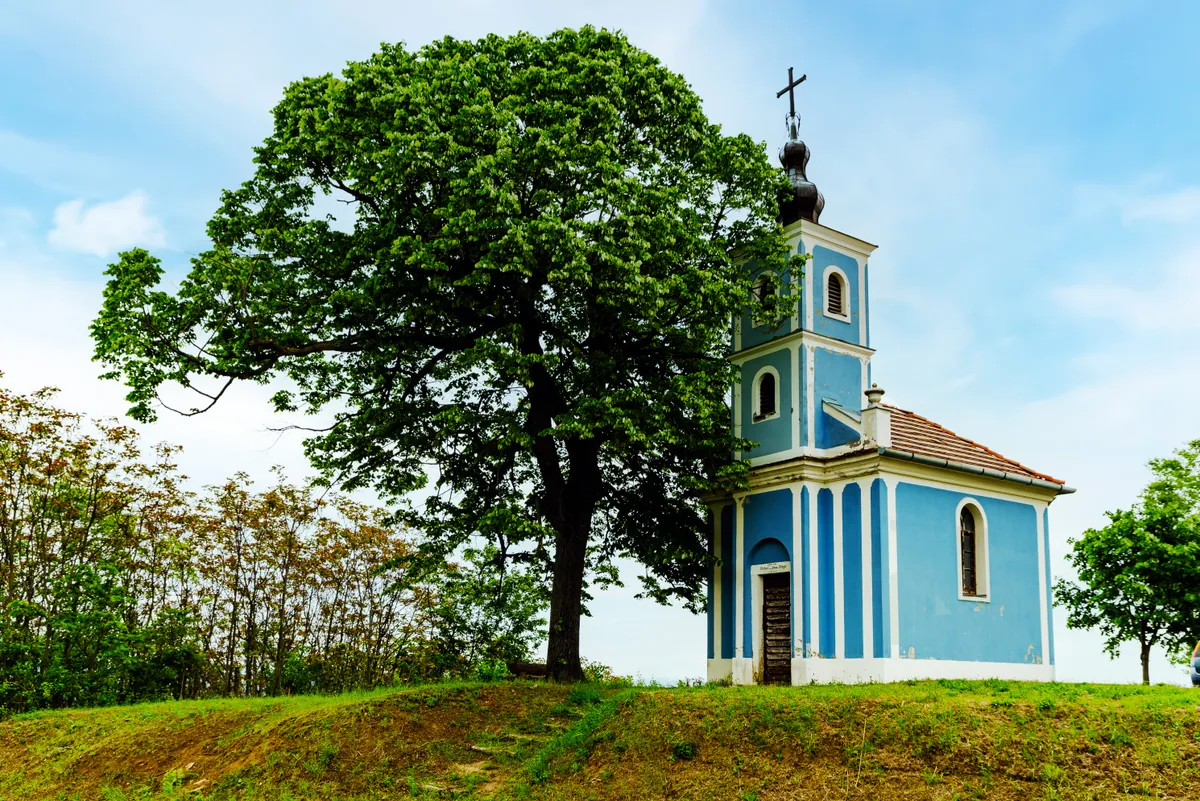 Magyarország leghíresebb borvidékei, Szekszárd, domb, kék templom