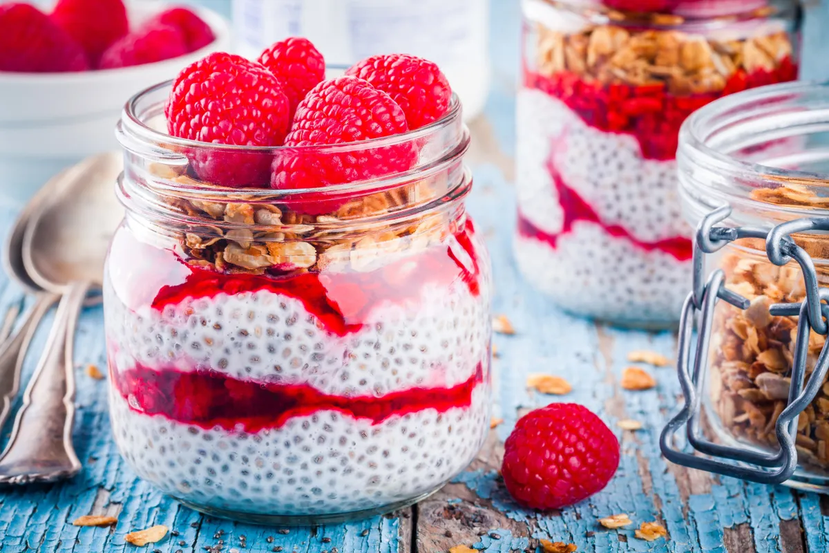 nyári menü, puding, chia, chia puding