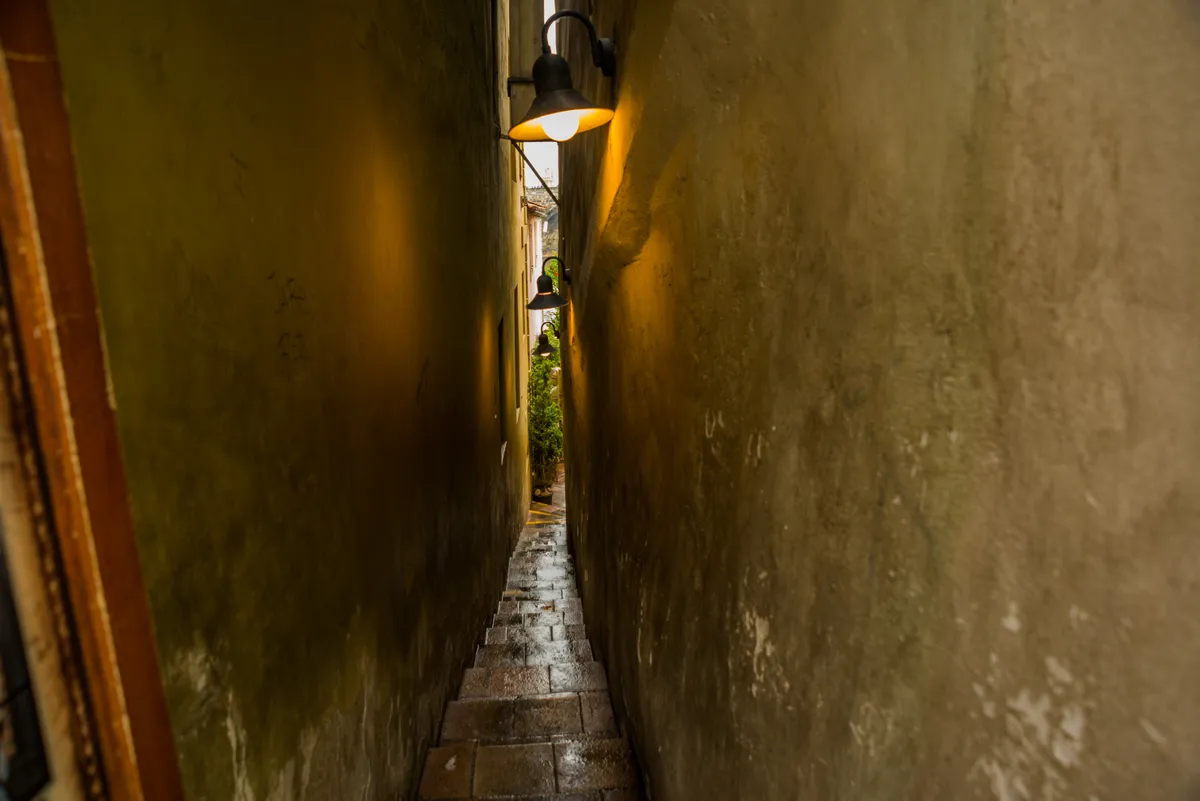 Prague,,Czech,Republic:,The,Narrowest,Street,In,Prague.,The,District