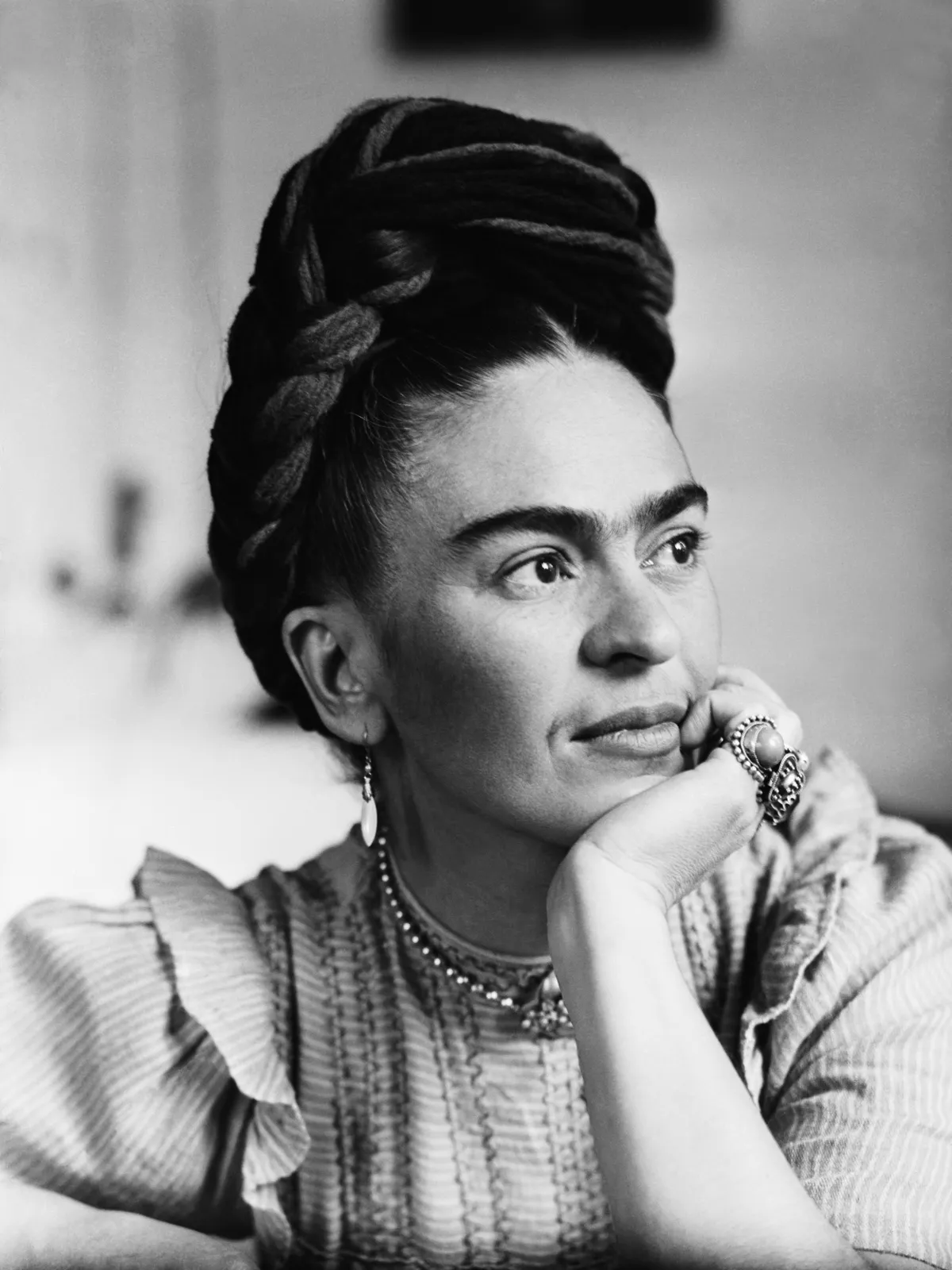 Frida Kahlo, portré, fekete-fehér, nő