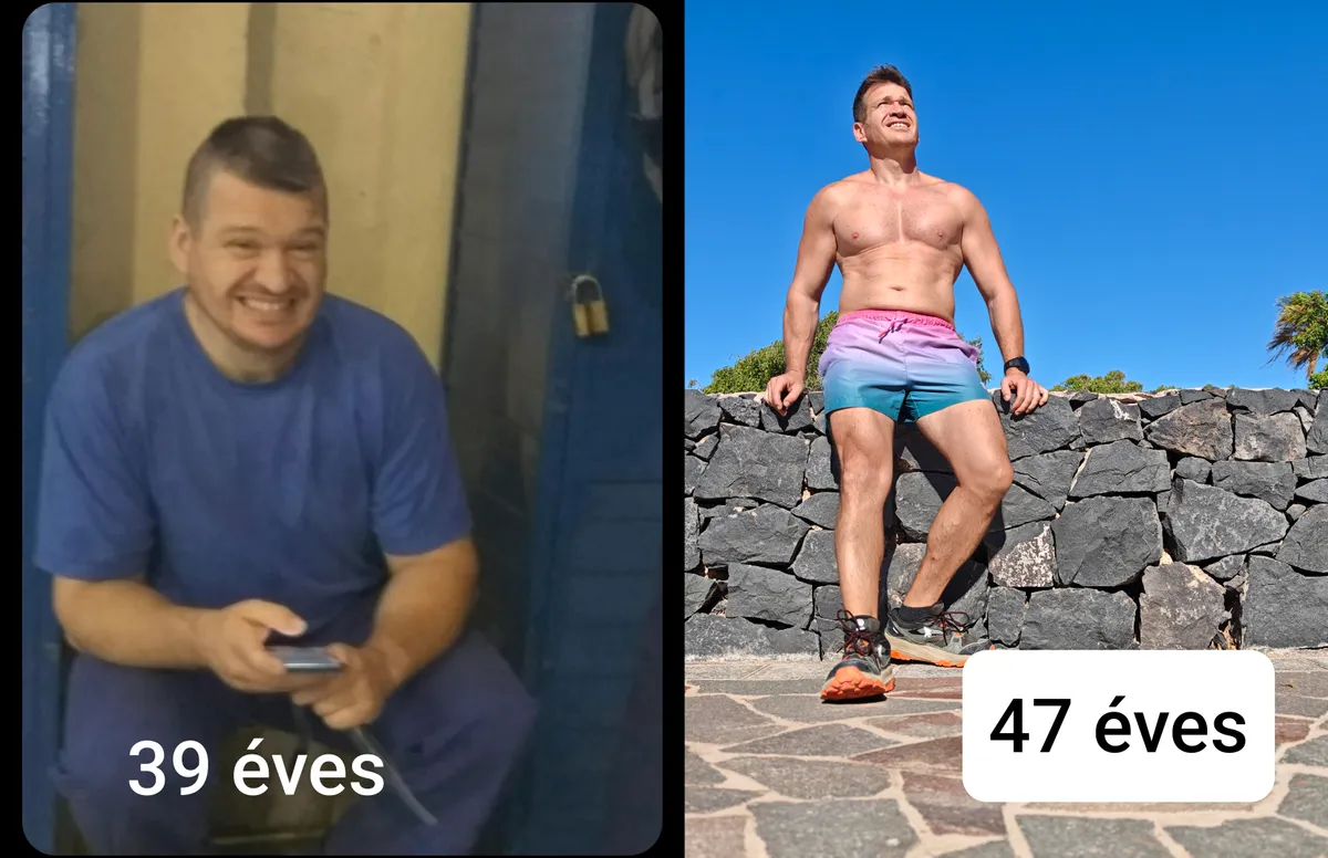 életmódváltás, férfi, előtte-utána