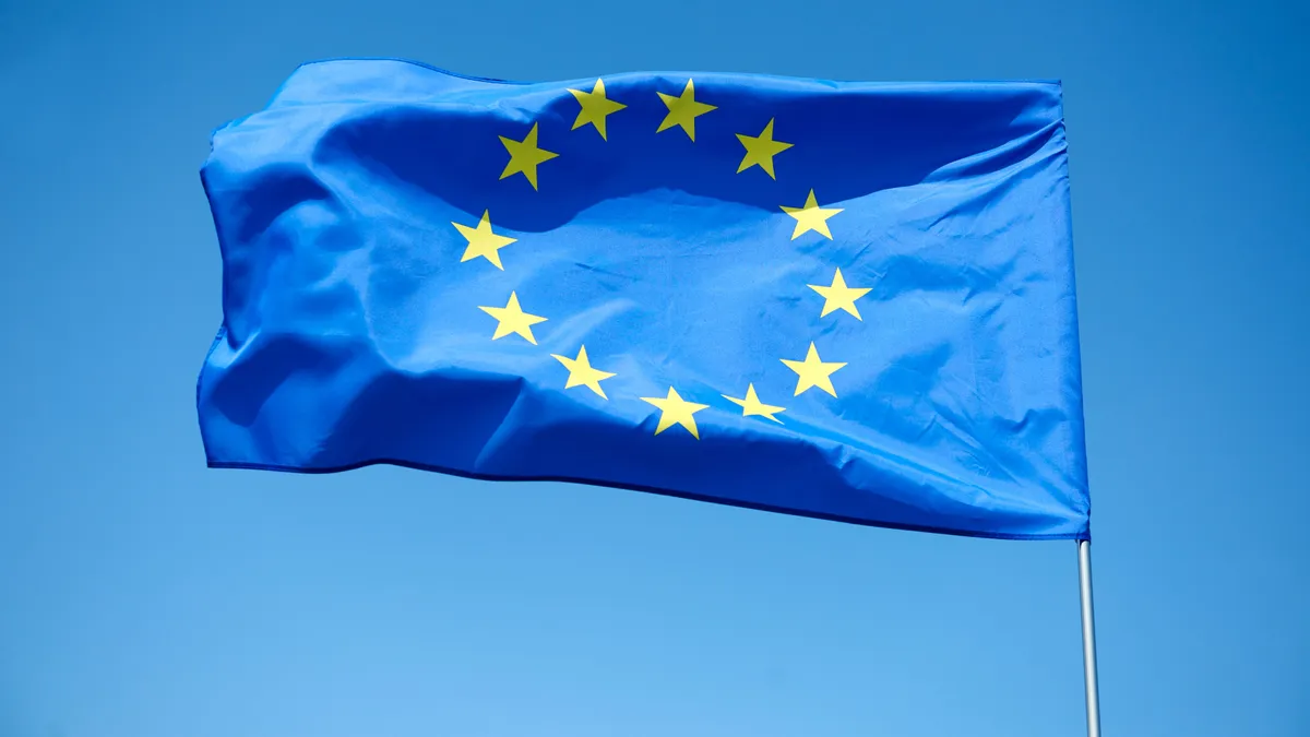 European Union flag on the blue background, zászló, Európai Unió
