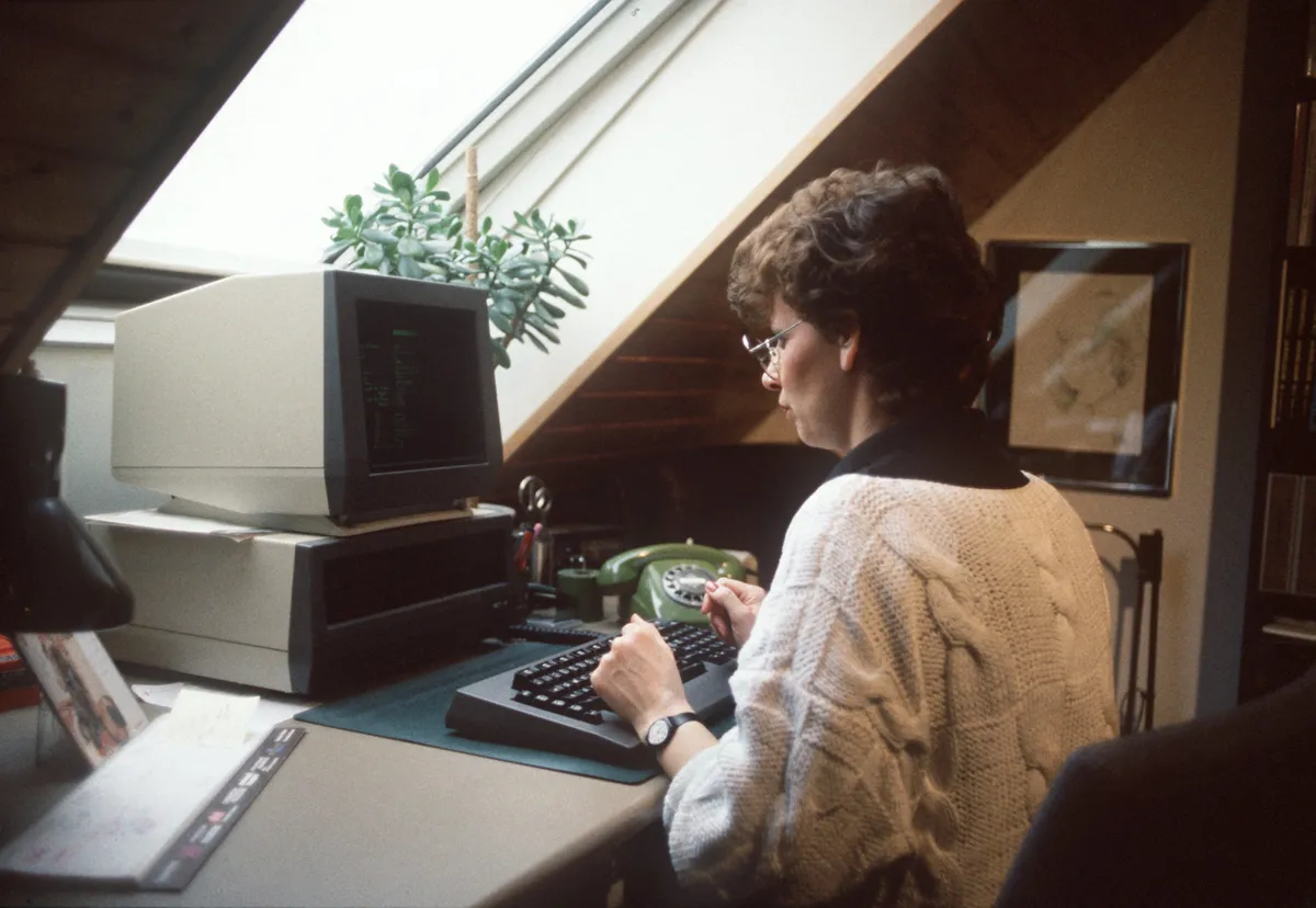 Women at the computer: Home office
