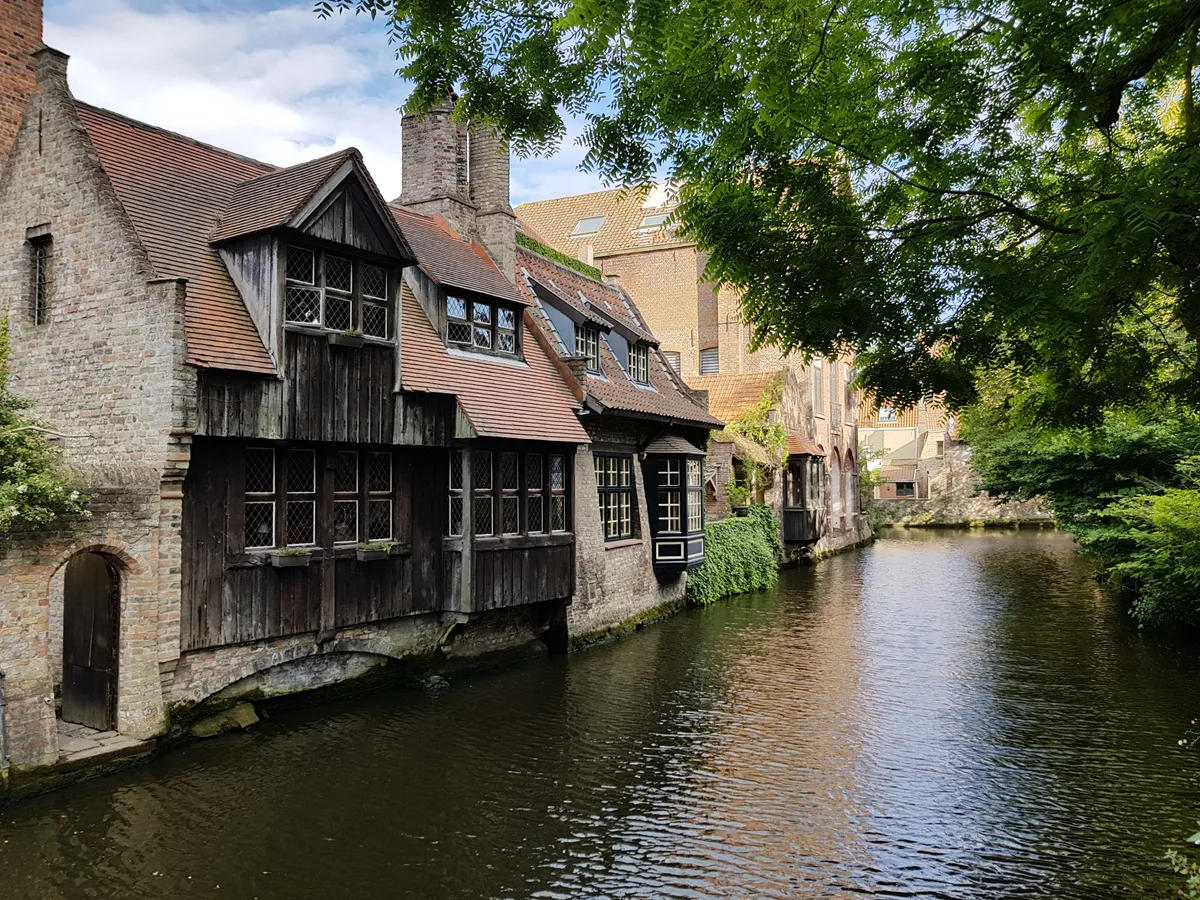 Brugge, Belgium,csatorna, régi házak
