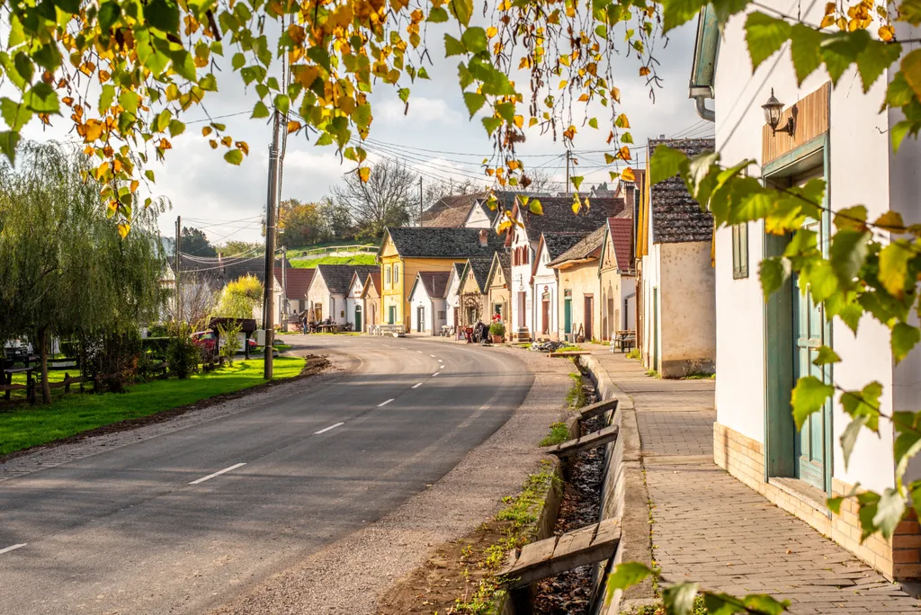 Palkonya: a Villányi borvidék egyik legszebb faluja, ahol a pincefalu és a dombokra futó szőlősorok ősszel is igazi élményt kínálnak – különösen a szüreti időszakban.