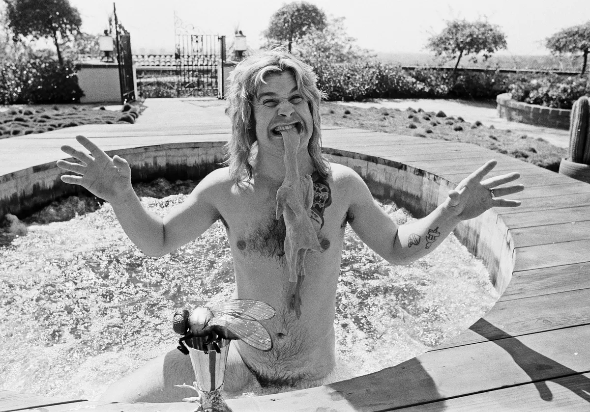 Ozzy Osbourne, Former Lead Singer Of Black Sabbath, In His Hot Tub In The garden Of His Luxury Home In Beverly Hills, California.April 1982.